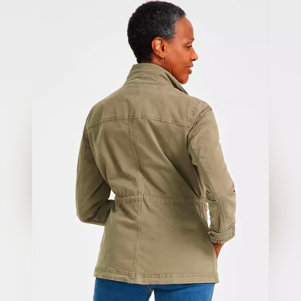 Style & Co Petite XL Olive Green Women's Utility Jacket GUC - Picture 2 of 13